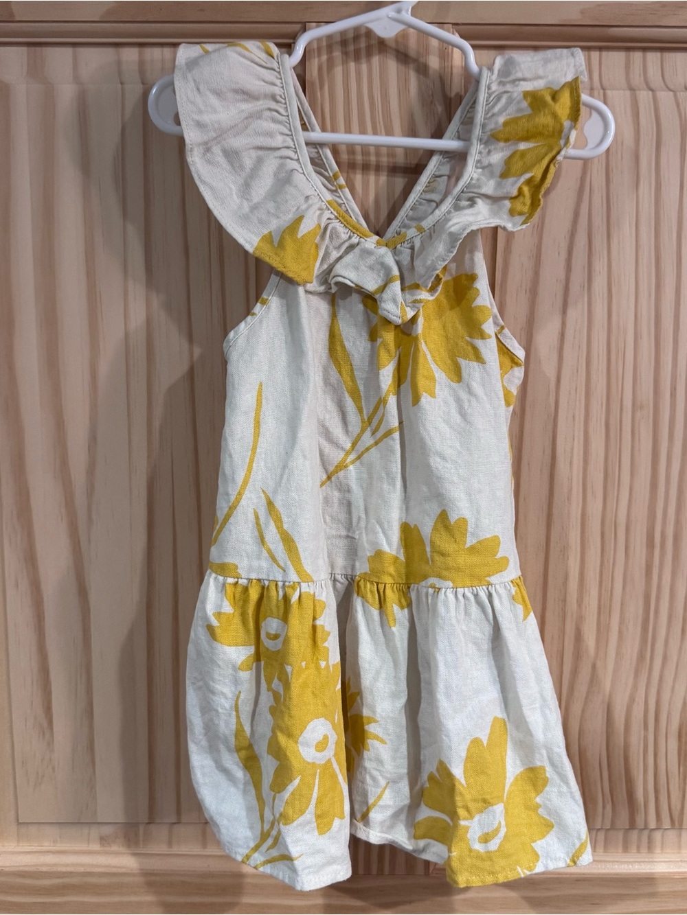 Zara Floral Linen Viscose Dress Ruffle 2-3
